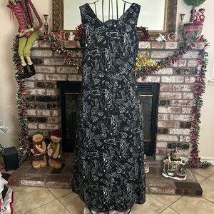 Vintage 90s Dress Barn Women’s Black and White Maxi Dress Sz 8